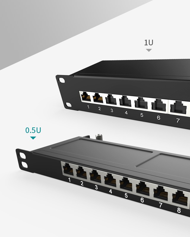 0.5U8口-防尘网络配线架