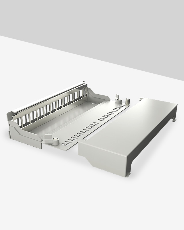 1U12口屏蔽网络空配架