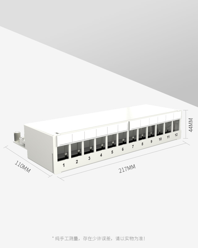 免打1U12口屏蔽网络空配架