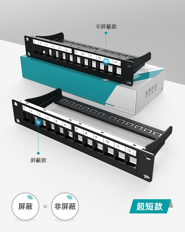 1U12口-直通网络空配架