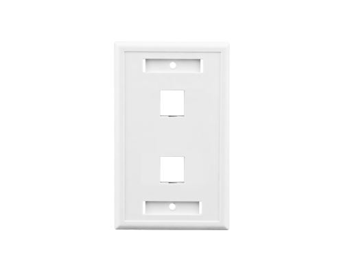 American-Style Dual-Port Raised Frame Network Faceplate
