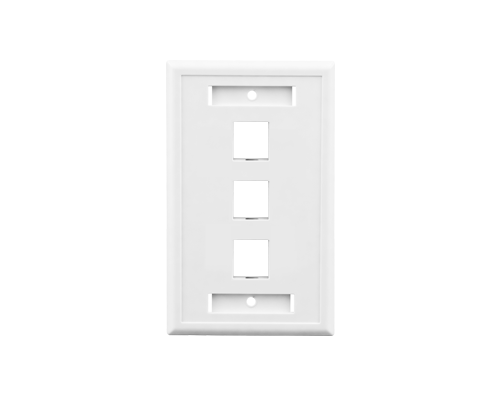 American-Style Three-Port Raised Frame Network Faceplate