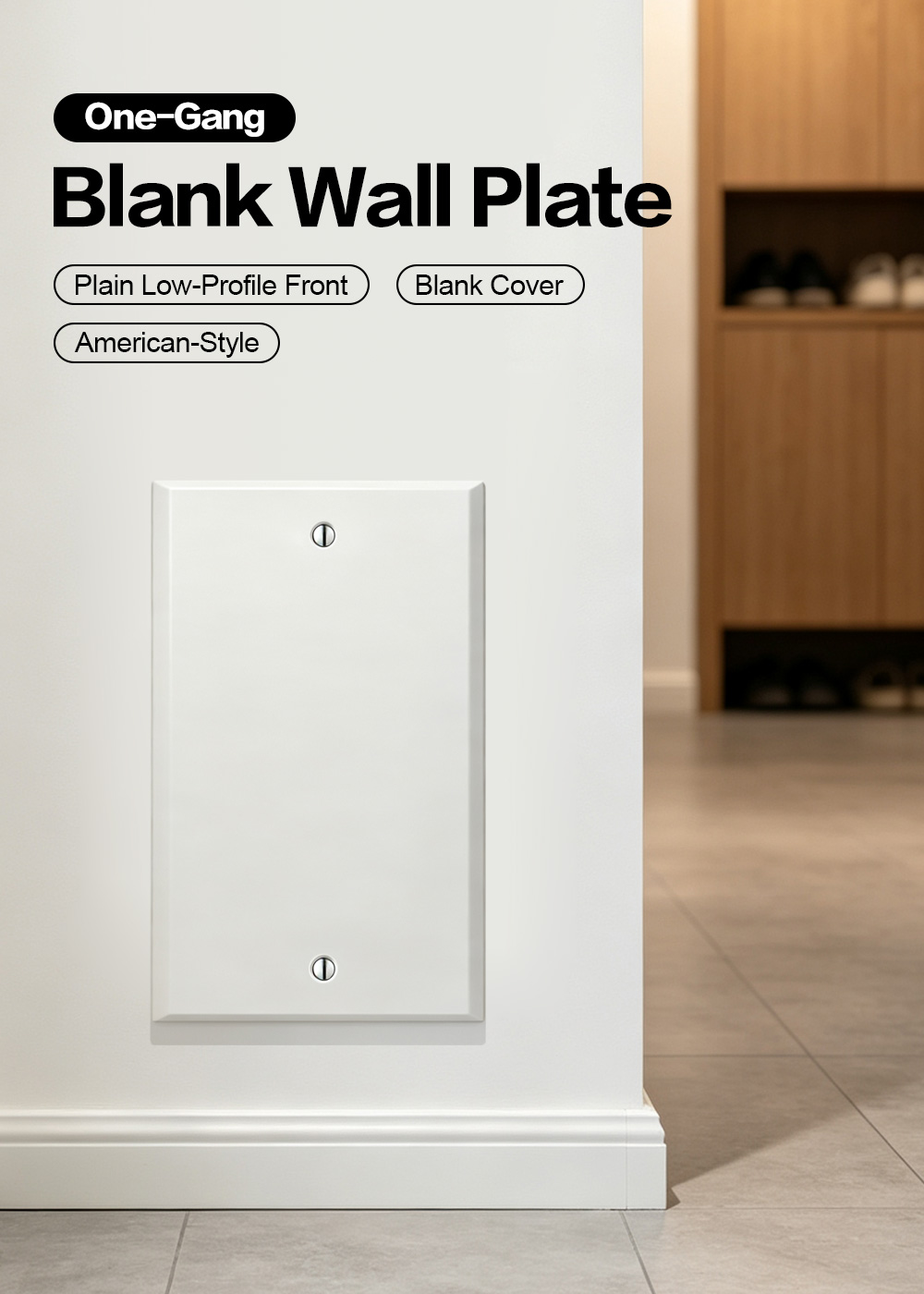 American-Style One-Gang Blank Wall Plate