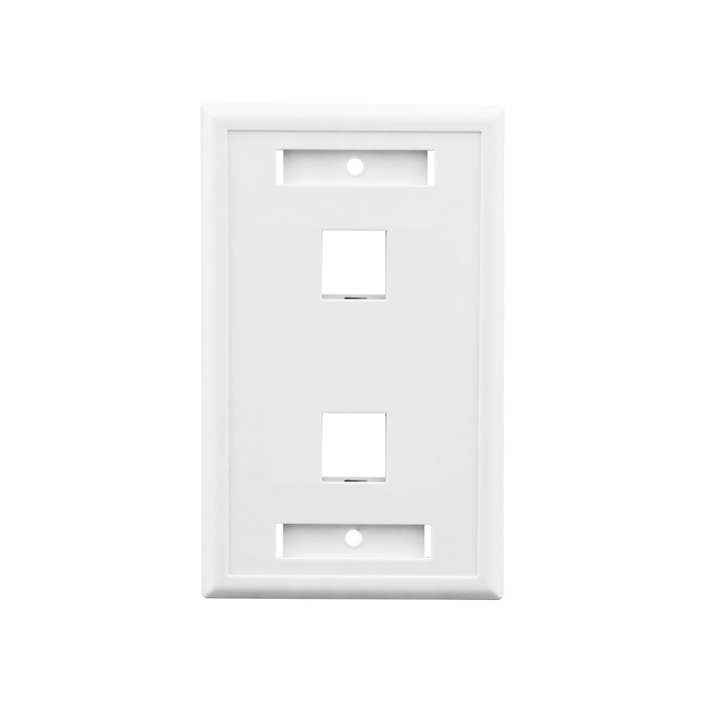 American-Style Dual-Port Raised-Frame Network Faceplate