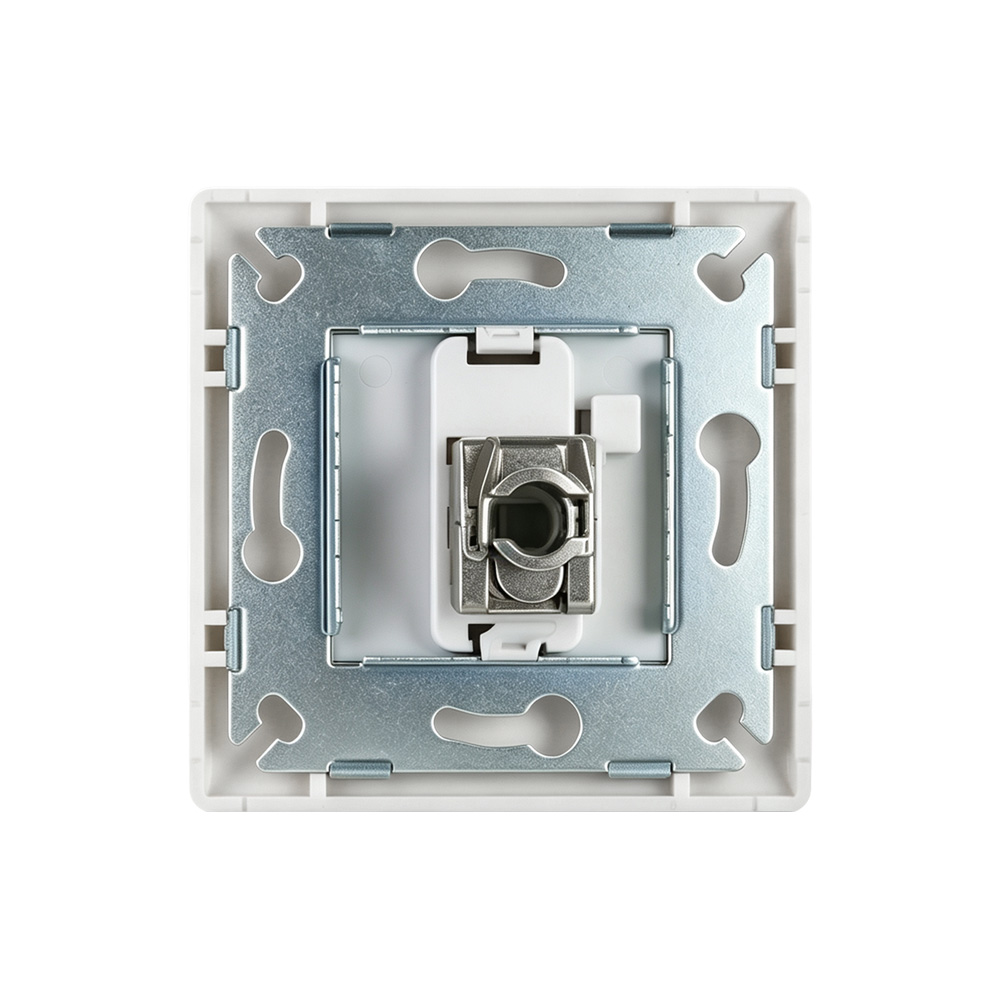 French-Style 80×80Single-Port Shuttered Faceplate