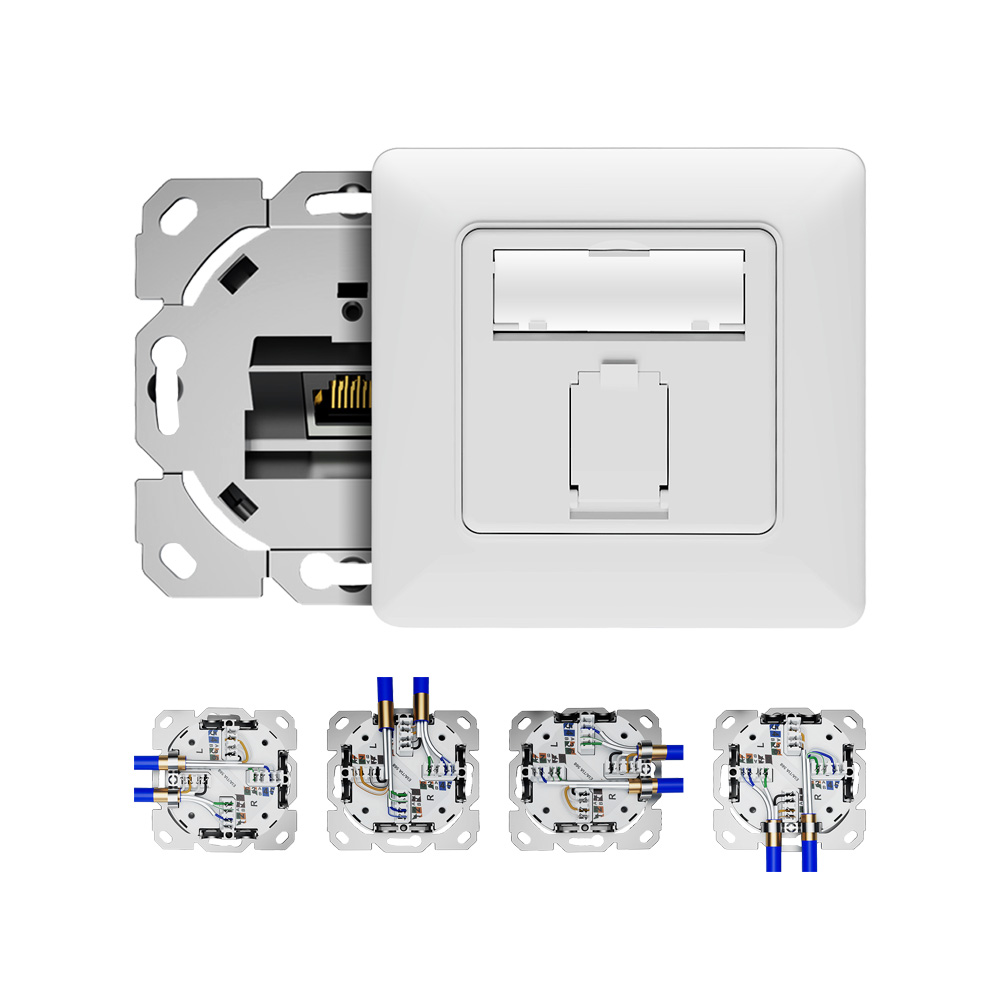 Dust-Proof 80 Type Single Port Shielded Network Faceplate