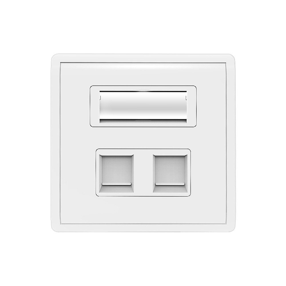 Dust-Proof 86 Type Dual Port Wall Faceplate