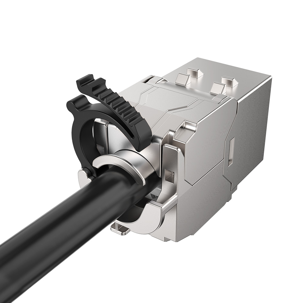 Ultra-Short Shielded Toolless RJ45 Keystone Jack