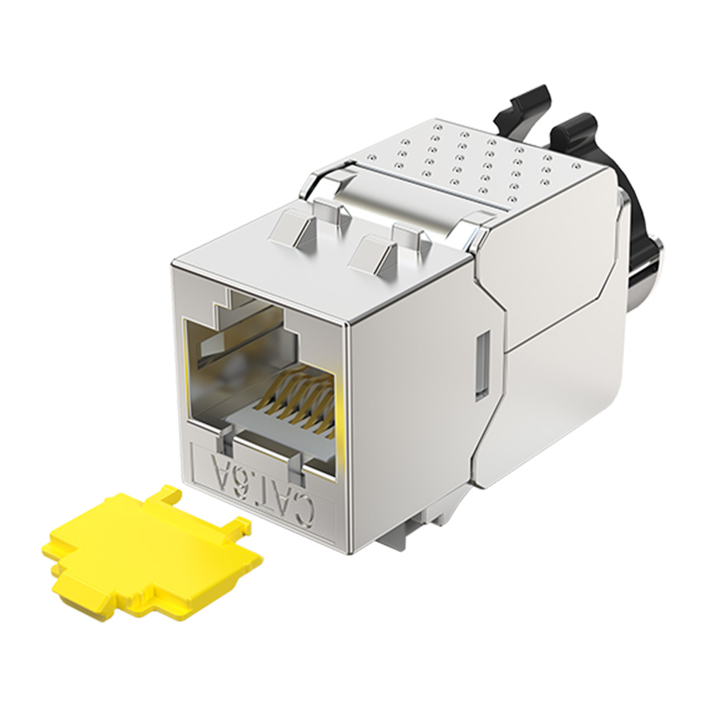 Colour-Coded Dust-Proof Cat.6A FTP Keystone Jack
