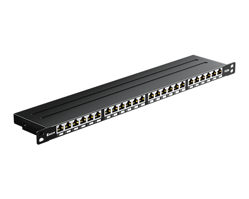 0.5U 24 Port-CAT.6A Shielded Patch Panel