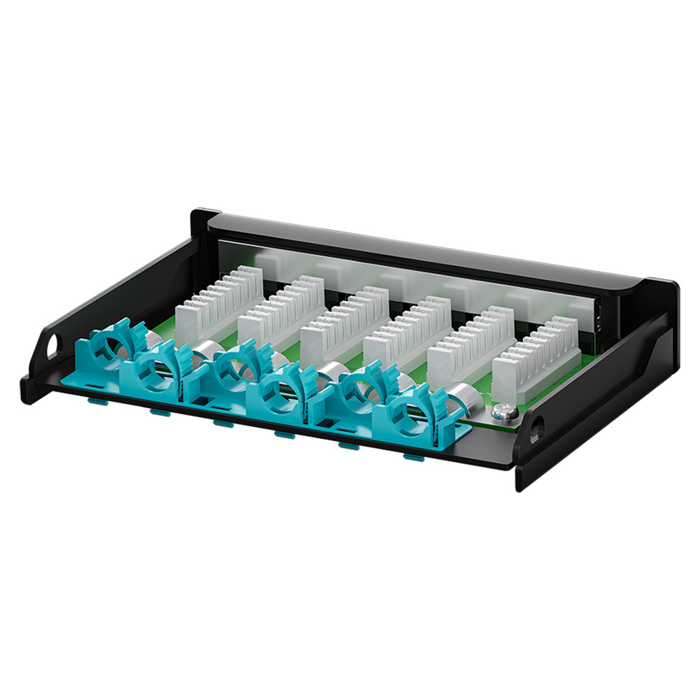 0.5U 6 Port-CAT.6A Shielded Patch Panel