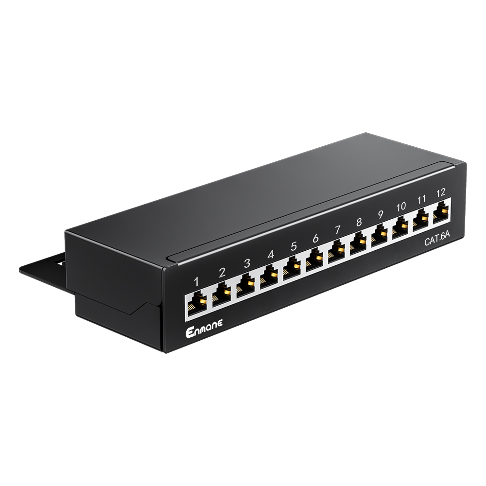 1U 12 Port-CAT.6A Shielded Patch Panel