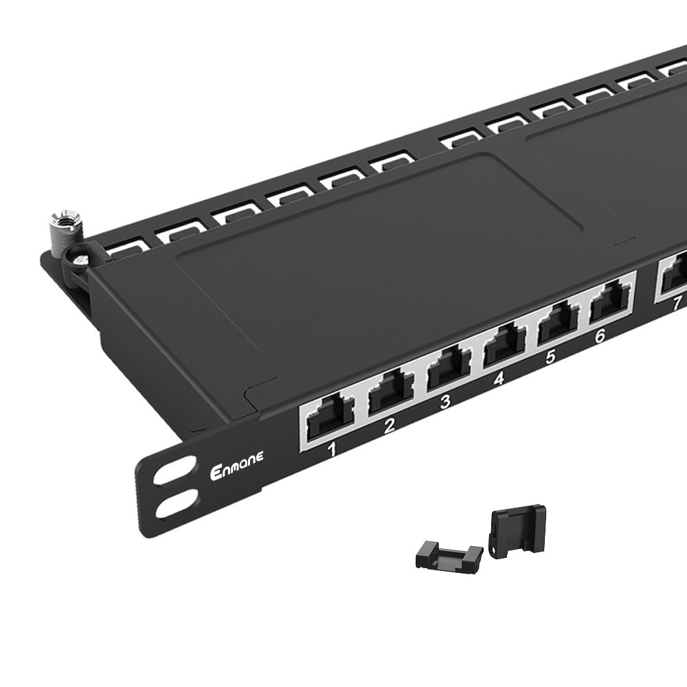 Dust-Proof 0.5U 24 Port Cat.6A Shielded Patch Panel