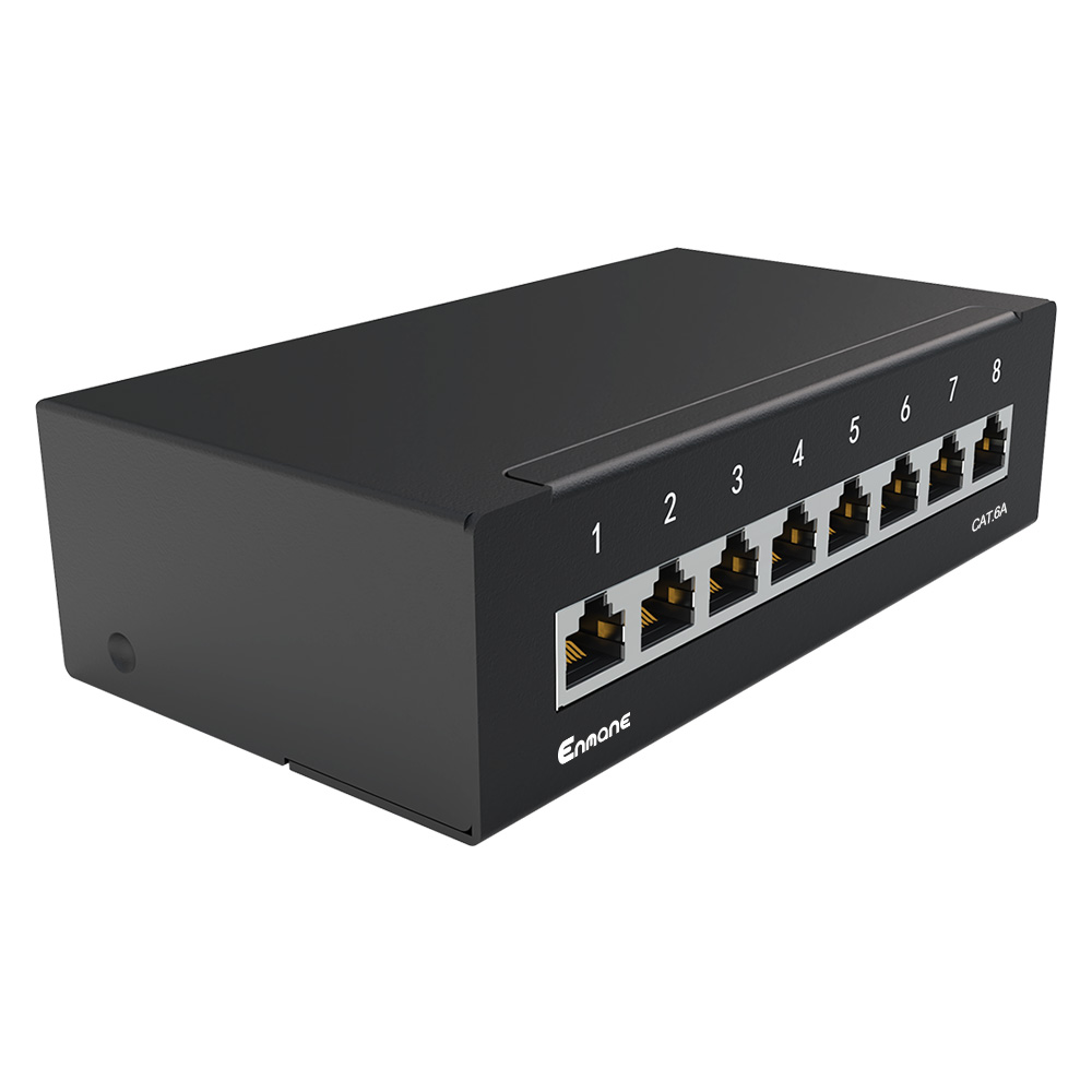 1U 8 Port Cat.6A Shielded Patch Panel