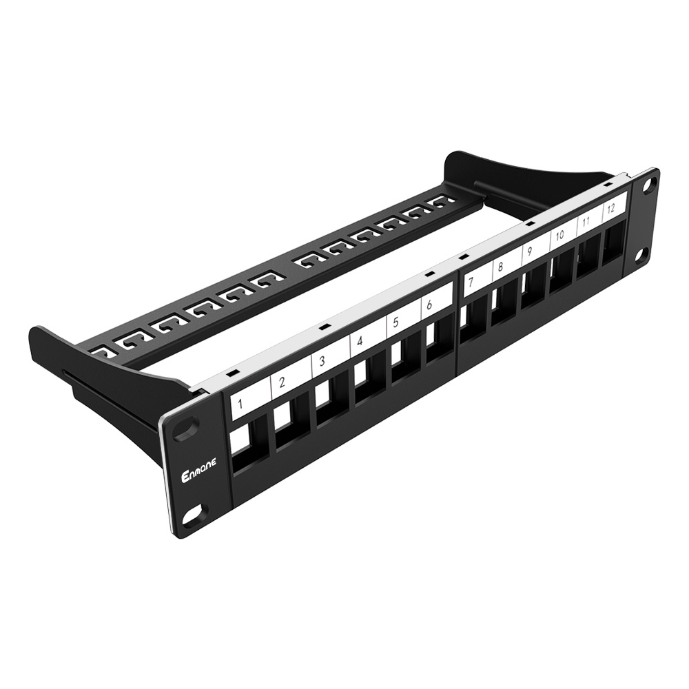 1U 12 Port FTP Blank Patch Panel with Removable Bracket