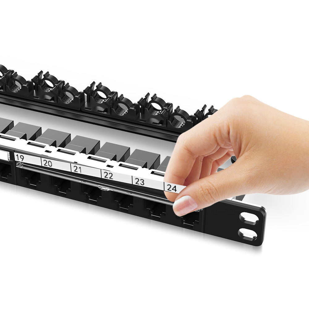 0.5U 24 Port Blank Patch Panel with Removable Rear Bracket
