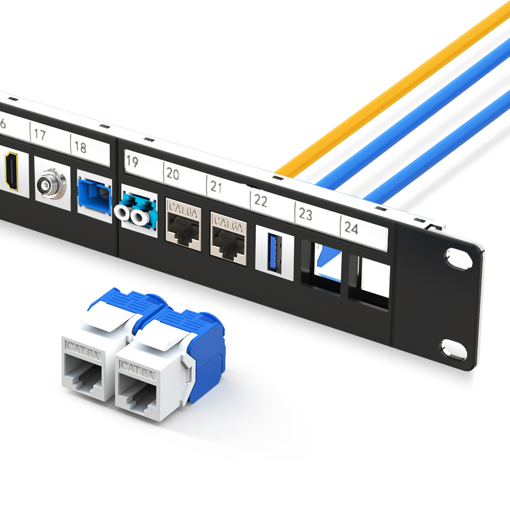 1U 24 Port FTP Blank Patch Panel for 19-Inch Cabinets