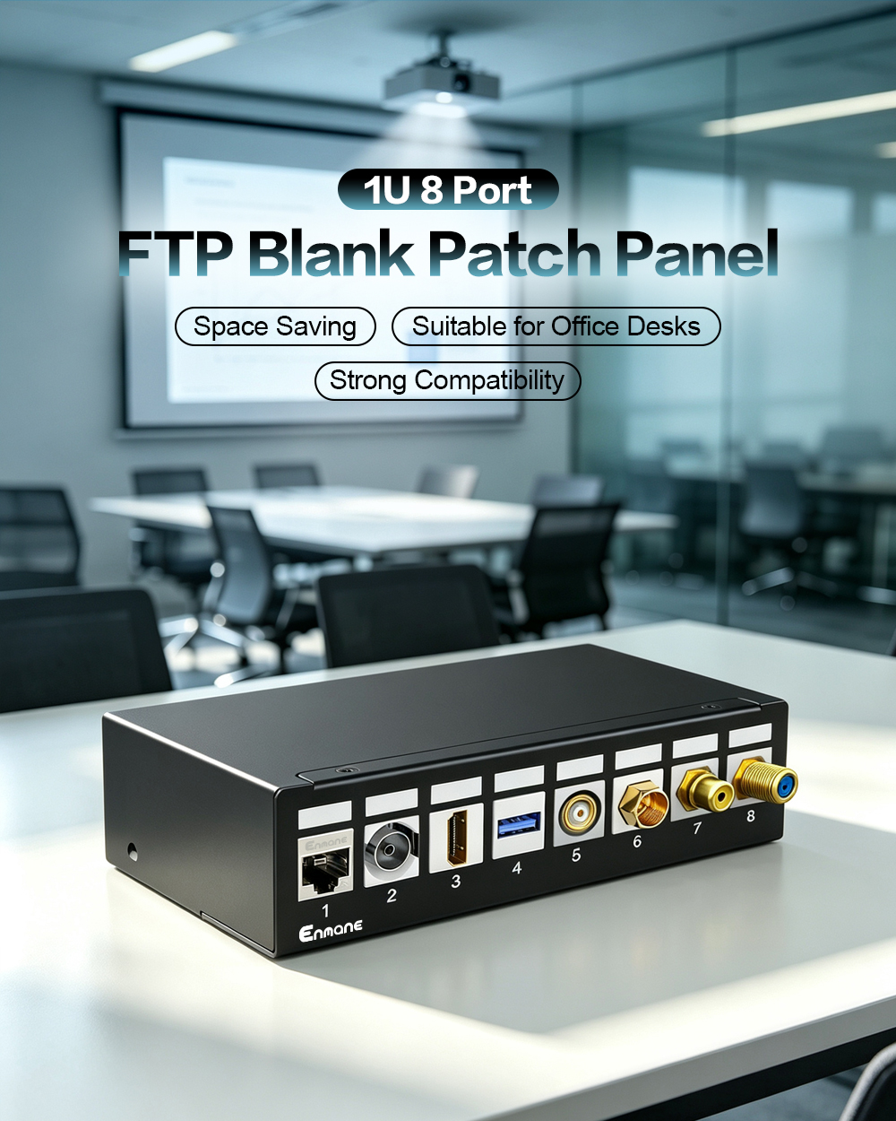 1U 8 Port-FTP Blank Patch Panel