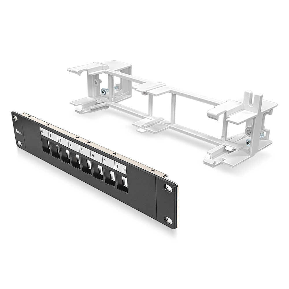 1U 8 Port FTP Blank Patch Panel