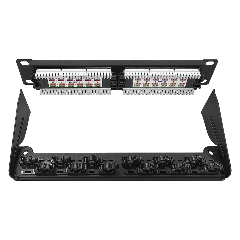 1U 12 Port-CAT.6A UTP Patch Panel