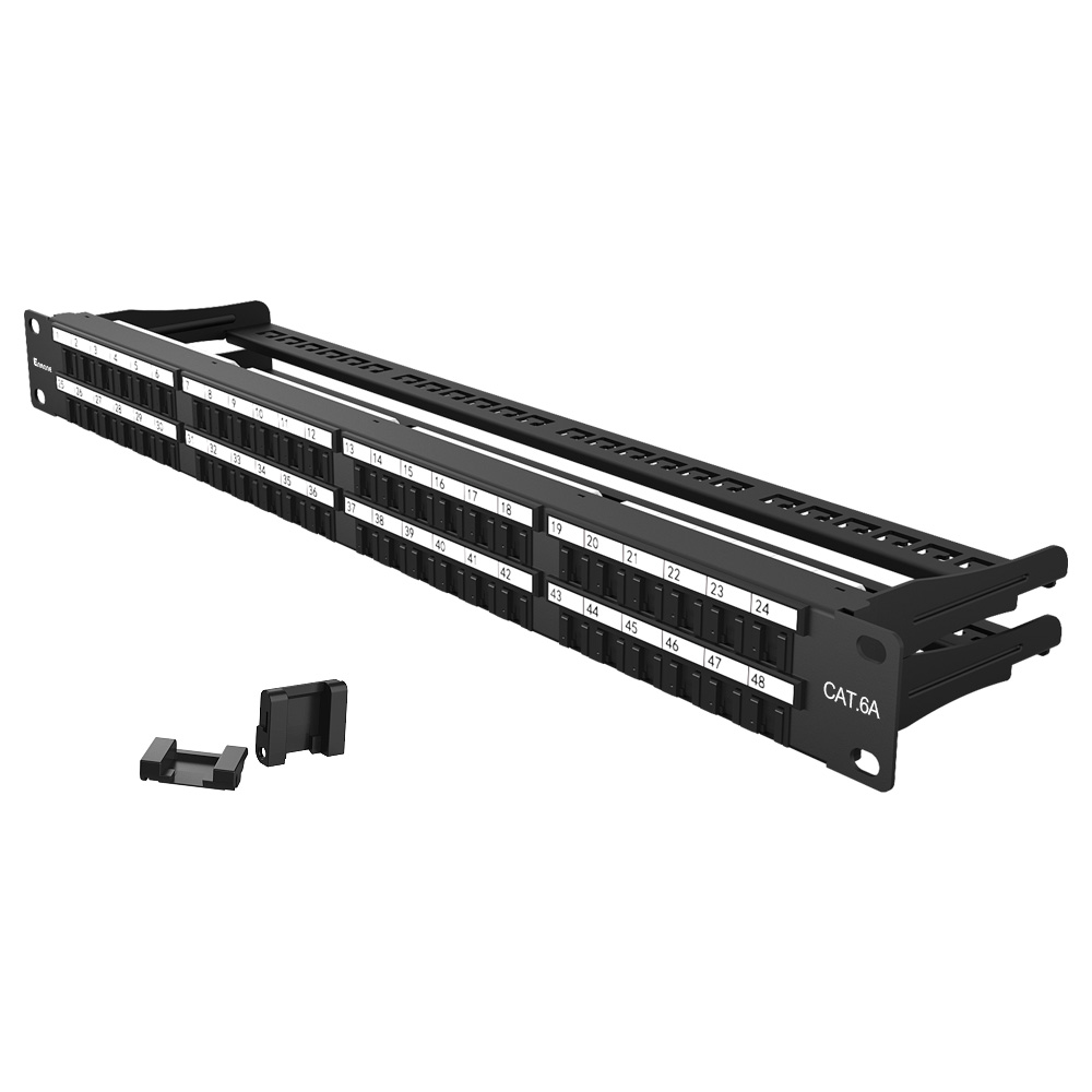 1U 48 Port Dust-proof Cat.6A UTP Patch Panel