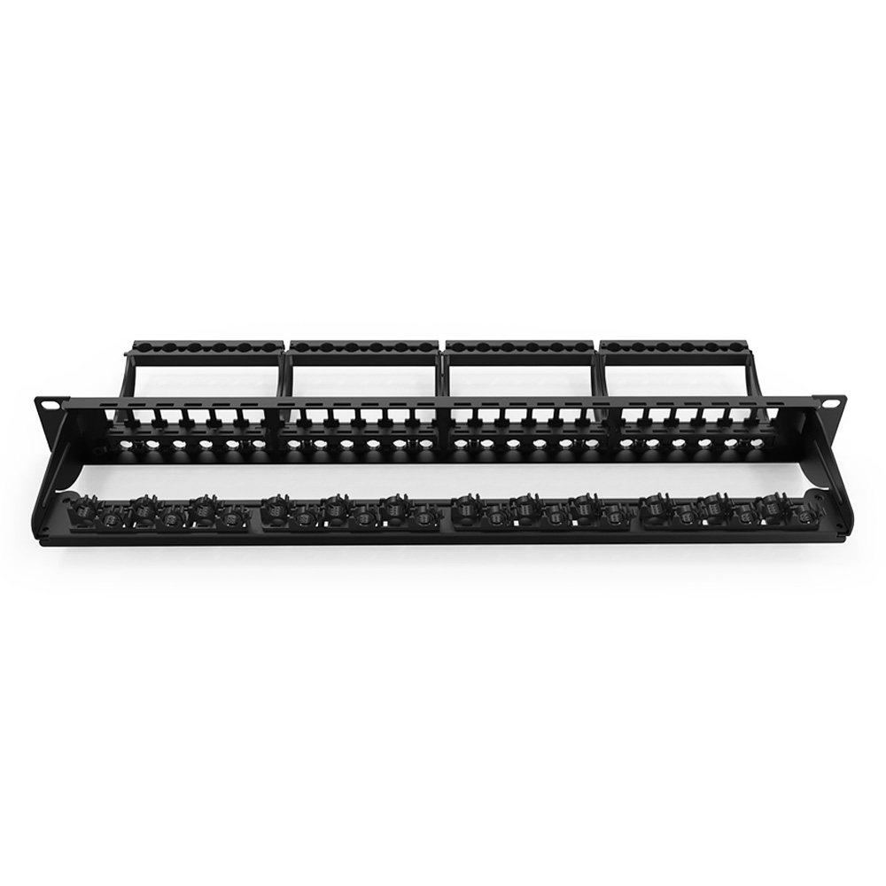 1U 24 Port FTP Blank Patch Panel with Removable Folding Bracket