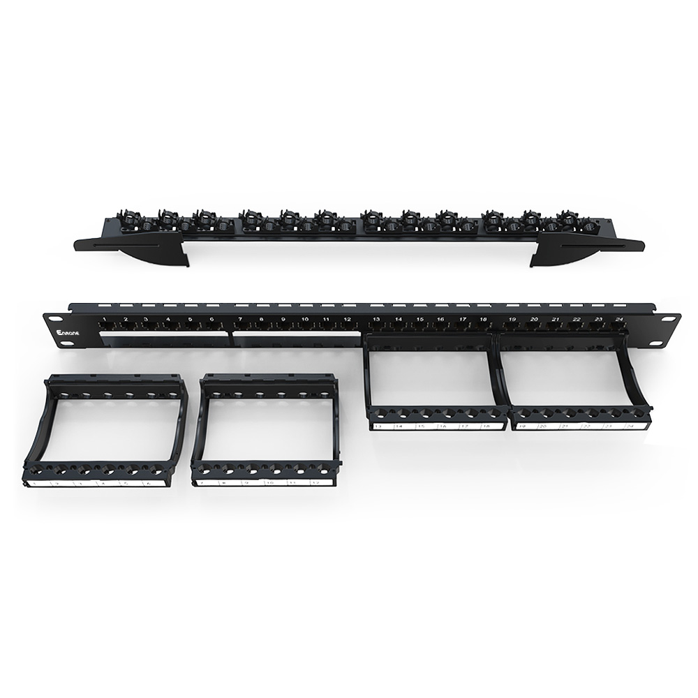 1U 24 Port FTP Blank Patch Panel with Removable Folding Bracket