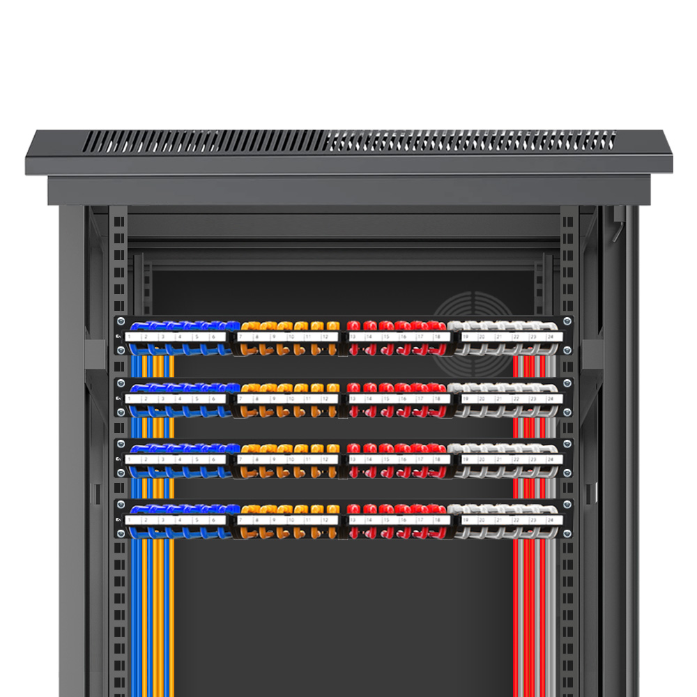 1U 24 Port FTP Blank Patch Panel with Removable Folding Bracket