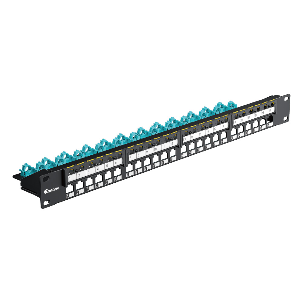 1U 24 Port Integrated Blank Patch Panel with Fasteners