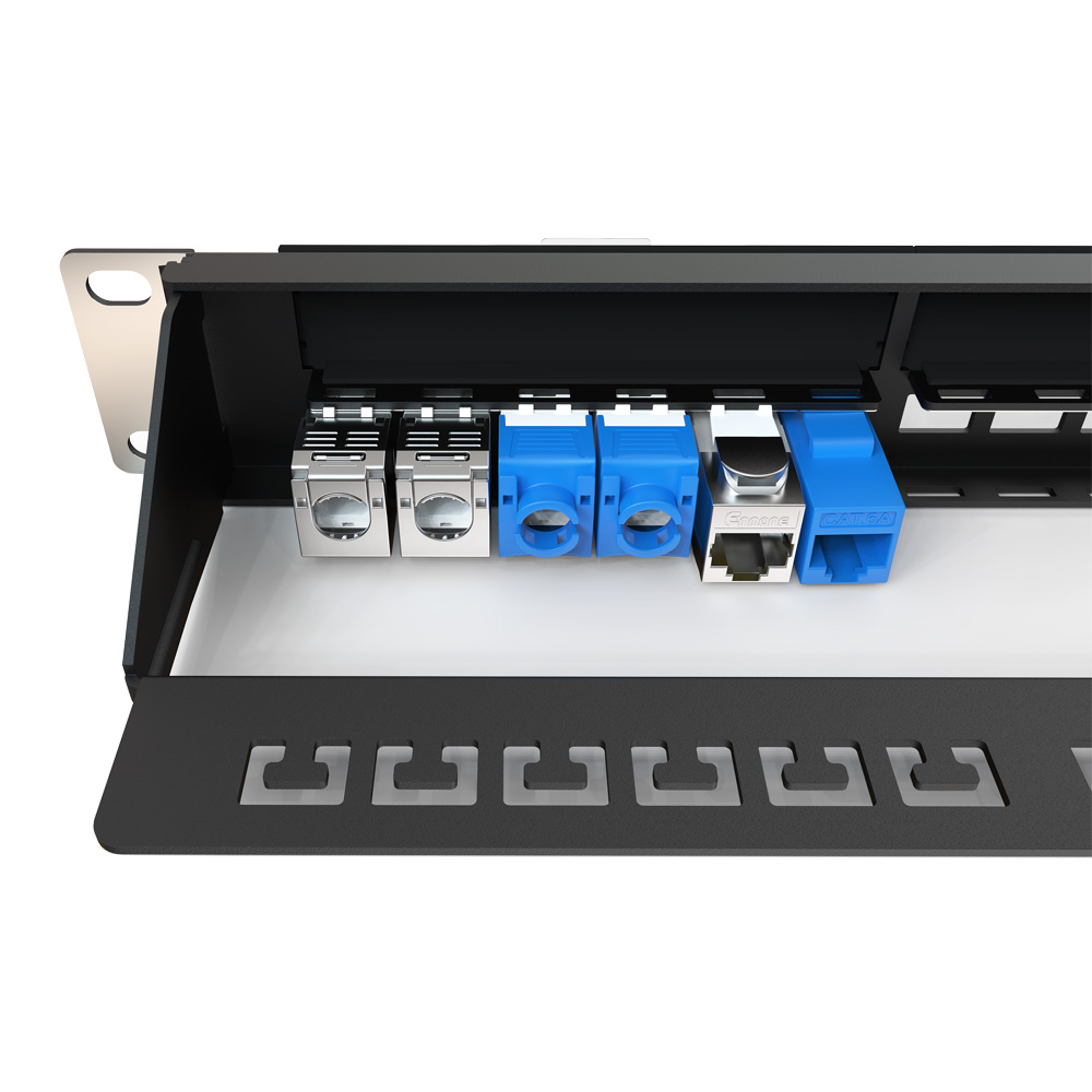1U 24 Port FTP Blank Patch Panel with Large Label Area