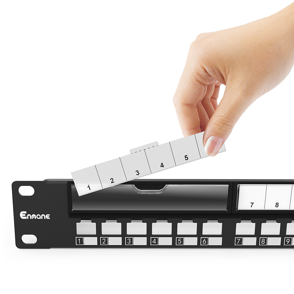 1U 24 Port FTP Blank Patch Panel with Large Label Area